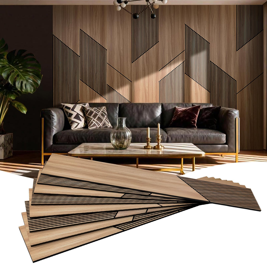 8-Pack Teak Wood Grain 3D WPC Wall Panels with Adhesive, Peel and Stick Wall Panels for Accent Wall, Covers 82.15 Sq