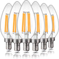 6 Pack Chandelier Light Bulbs 100 Watt Equivalent, 800LM Bright Dimmable LED Light Bulb, E12 Base, 2700K Soft White