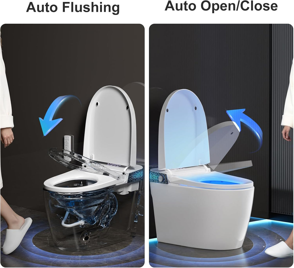 Smart Toilet with Bidet Built in, Elongated Bidet Toilet with Auto Soft Open/Close, Auto Flush