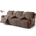 100% Waterproof Recliner Sofa Cover with Console, Brown