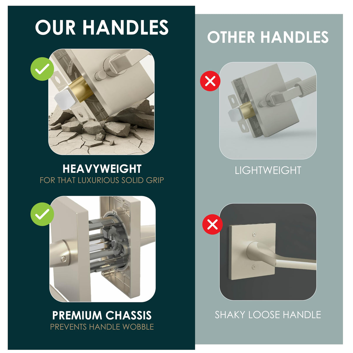 Glamor Dummy Door Lever Satin Nickel (4-Pack) - Non-Turning