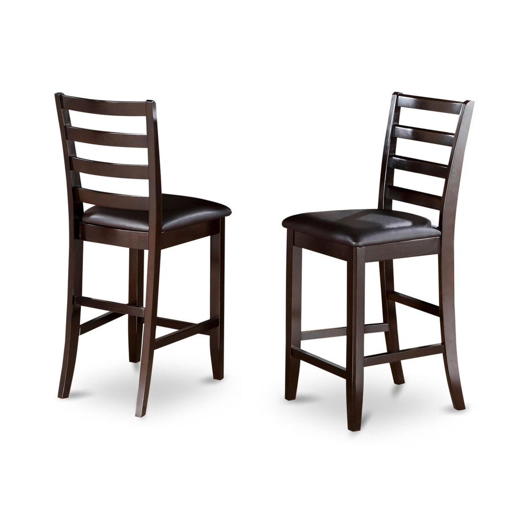 West Furniture 7 Piece Counter Height Dining Table Set Consist of a Square Wooden Table with Pedestal