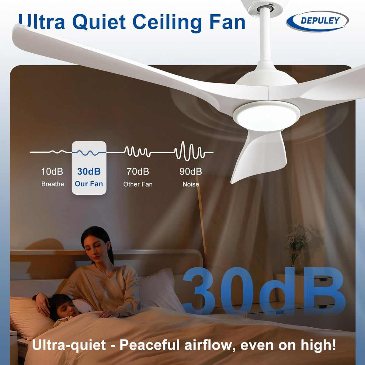 52" Outdoor Smart Ceiling Fan with Light
