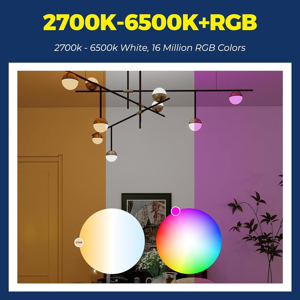 E12 Smart Light Bulb Compatible with Alexa/Google Home, 2PCS