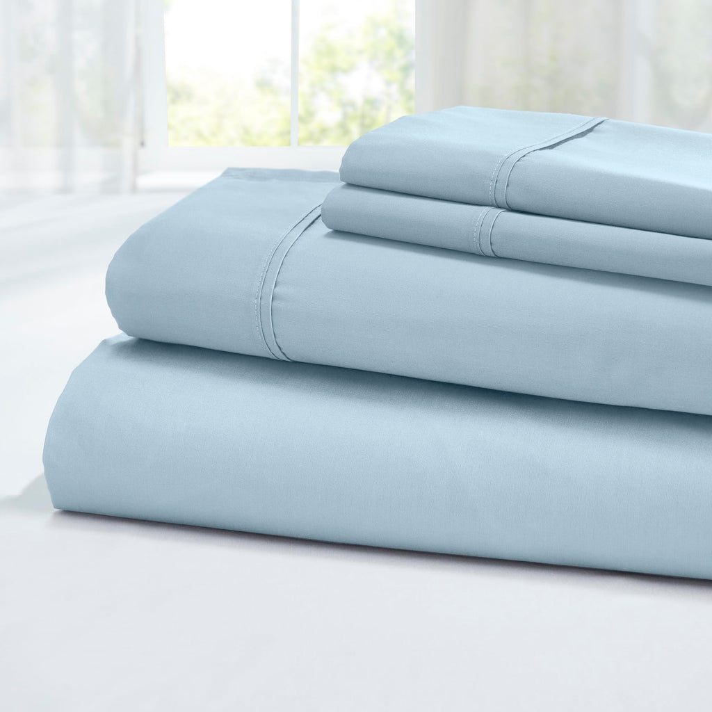 400 Thread Count 100% Egyptian Cotton 4-Piece Sheet Set, Ultra Soft, Breathable, Durable, Luxurious Bedding, Light