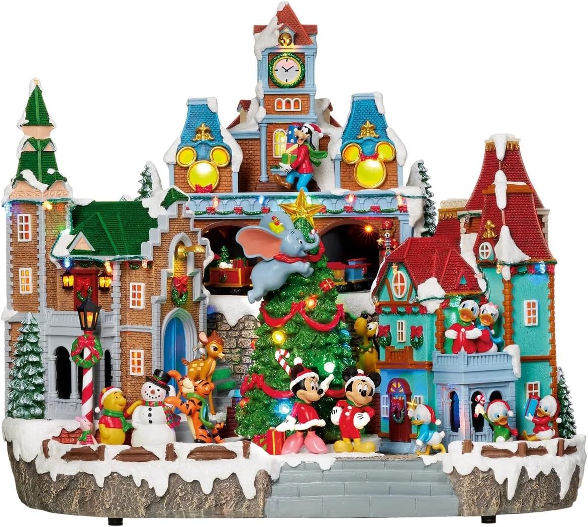 15-inch Animated Holiday Village with Lights and Music