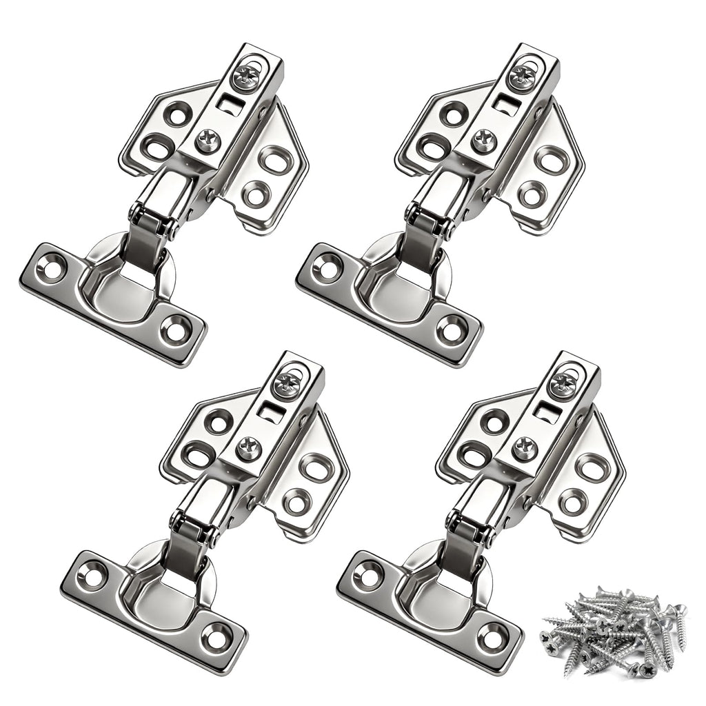 4 Pack 26mm Soft Close Cabinet Hinges, 90° Inset Cupboard Hinges