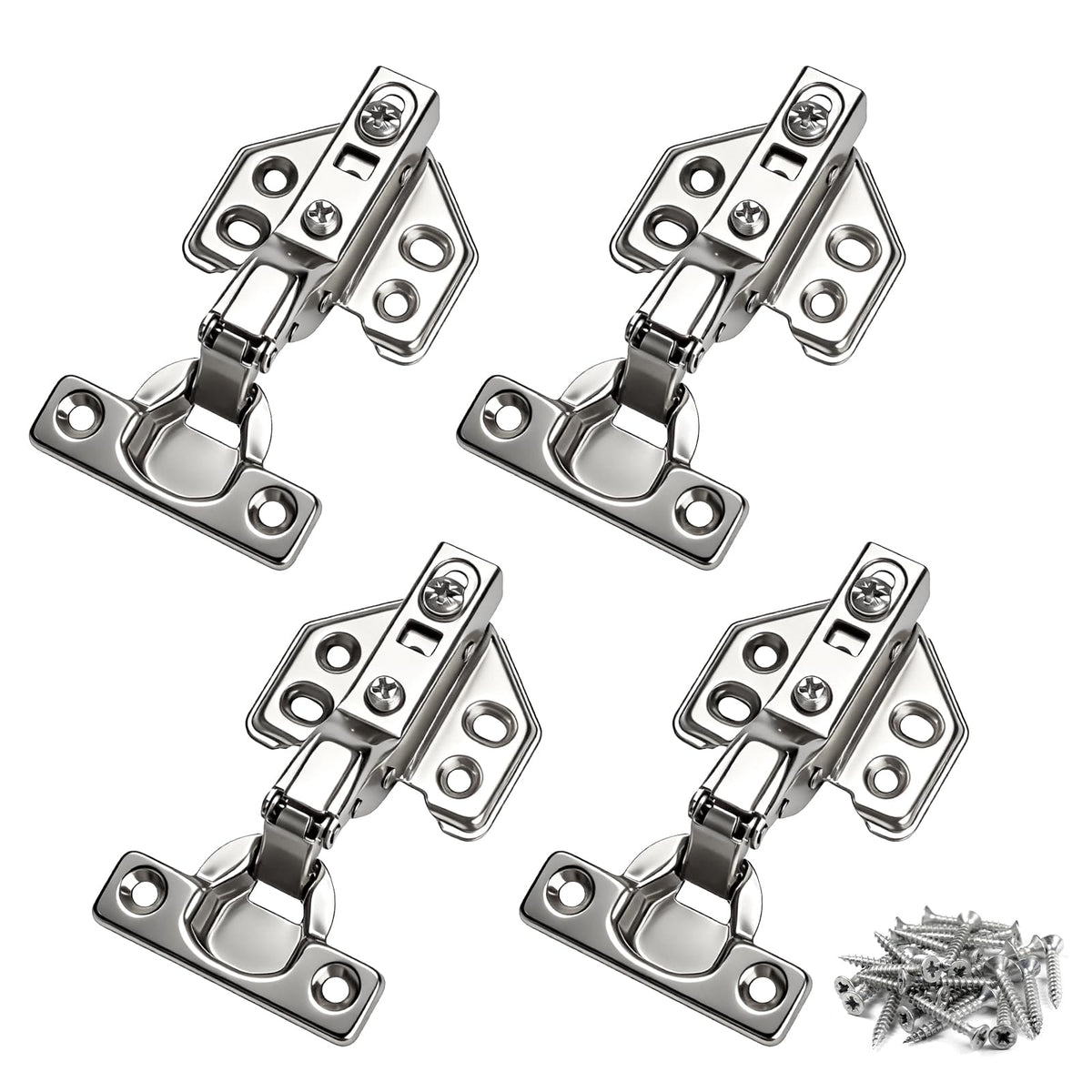 4 Pack 26mm Soft Close Cabinet Hinges, 90° Inset Cupboard Hinges