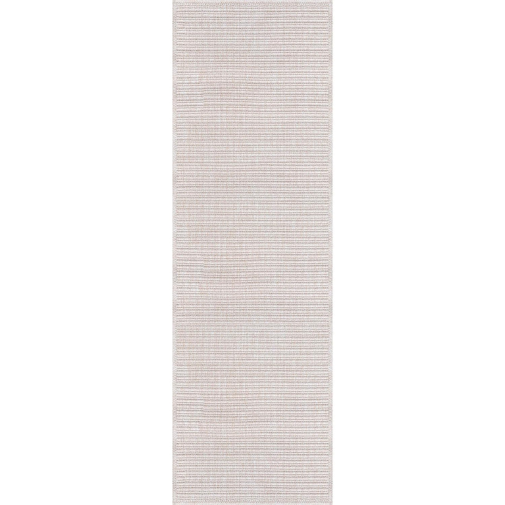 Easy Jute Off White Runner Rug 2x7 Solid Washable Durable Outdoor Indoor Area Rugs for Living Dining Patio Office