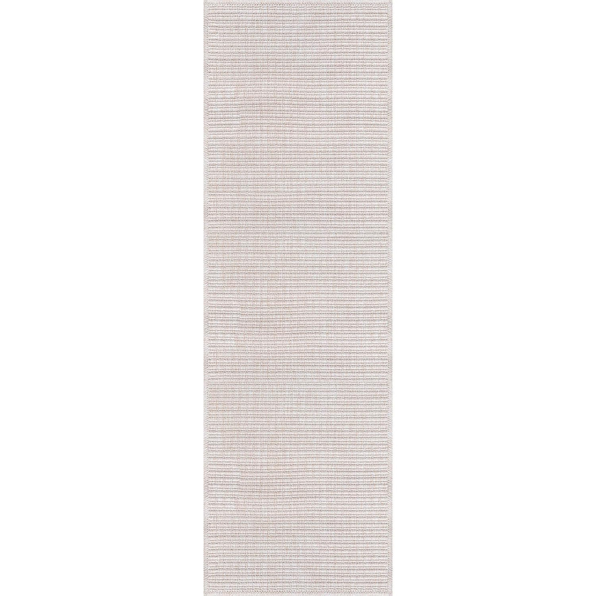 Easy Jute Off White Runner Rug 2x7 Solid Washable Durable Outdoor Indoor Area Rugs for Living Dining Patio Office