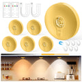 Rechargeable Puck Lights with Remote, 6 Pack Magnetic Under Cabinet Lighting, 1500mAh Battery Operated LED Tap Lights