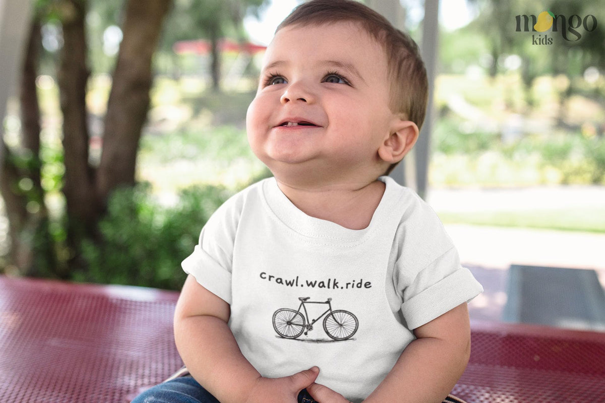 Crawl Walk Ride Bike Baby Bodysuit, Newborn Outfit, Baby Clothes, Gift for Children