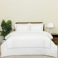 White Duvet Cover Queen 100% Cotton Embroidered 3 Piece Set