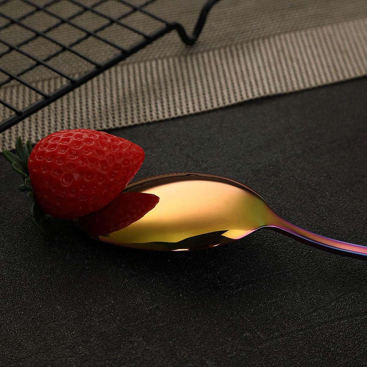Rainbow Silverware Set Flatware Cutlery - 40 Pieces Stainless Steel Colorful Utensils, Tableware Set Service for 8