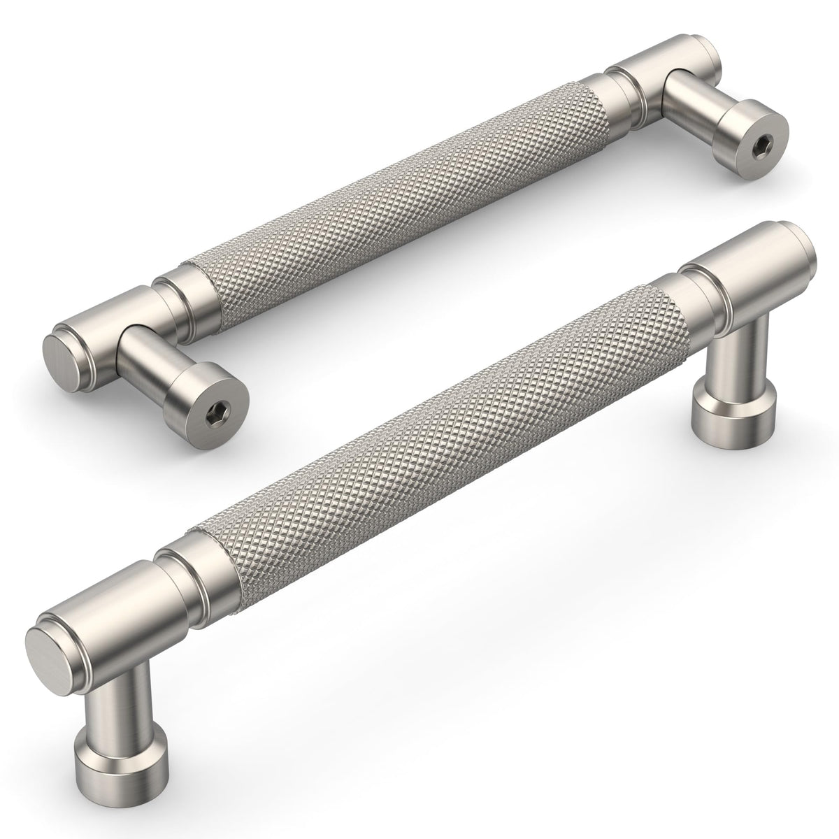 20 Pack Brushed Satin Nickel knurled Cabinet Pulls 6.3"
