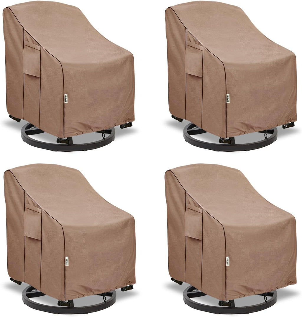 Patio Chair Covers for Outdoor Furniture Waterproof 4 Pack, Heavy Duty Waterproof Outdoor Swivel Chair Cover (30"W