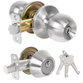 Keyed Same Exterior Door Lock Set, Front Door Lock Set, Satin Nickel, 1Pack