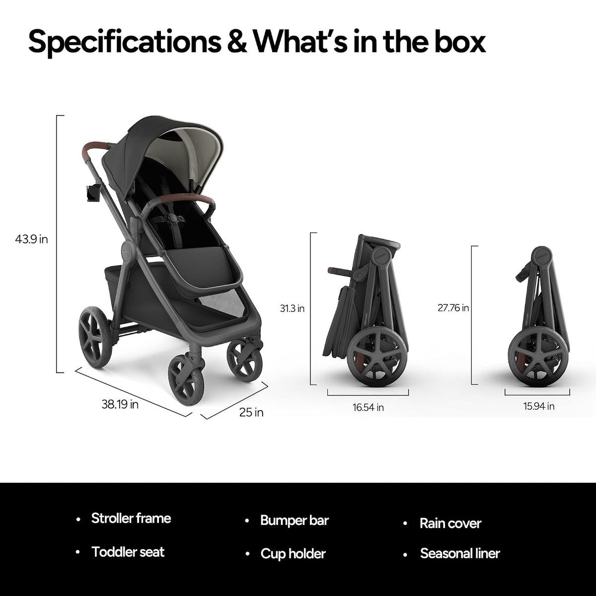 Ultimate 3 Full Size Stroller, Extendable Seat, Infant to Toddler