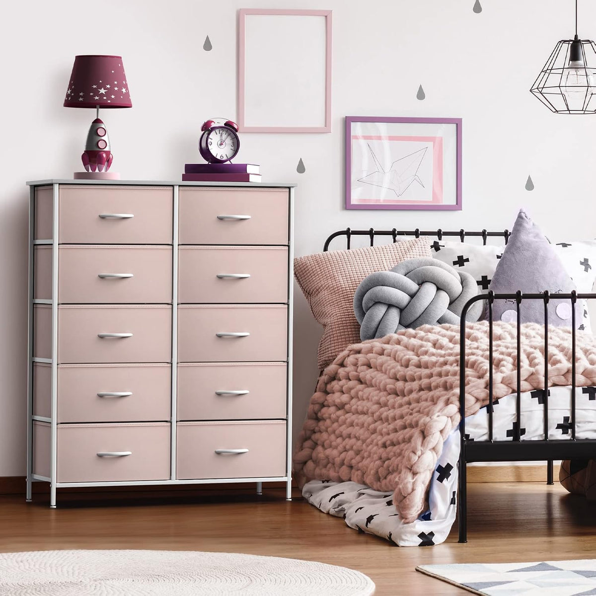 Kids Dresser with 10 Drawers - Storage Unit Organizer Chest for Clothes - Bedroom, Kids Room, Nursery, & Closet