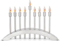 Hanukkah Electric Brushed Stainless Steel with Flickering Flame Bulbs Candles 9 Branch Hanukkiah for Chuanukah