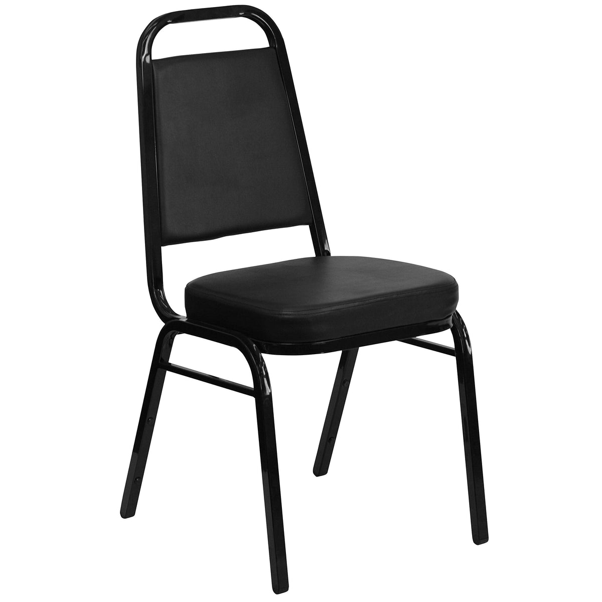 Hercules Trapezoidal Back Stackable Banquet Chair, Black