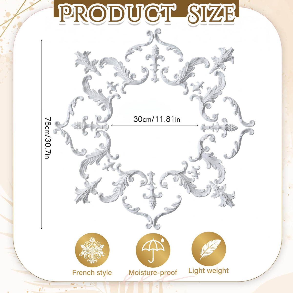 30.71 Inch Large Ceiling Medallion for Light Fixtures