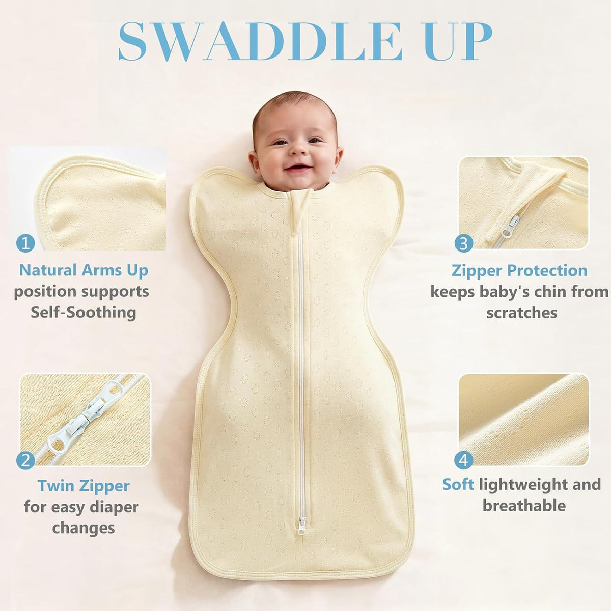 Baby Swaddle Sleep Sacks, Cute Swaddles Bag, Self-Soothing Swaddle for Newborns, Essentials