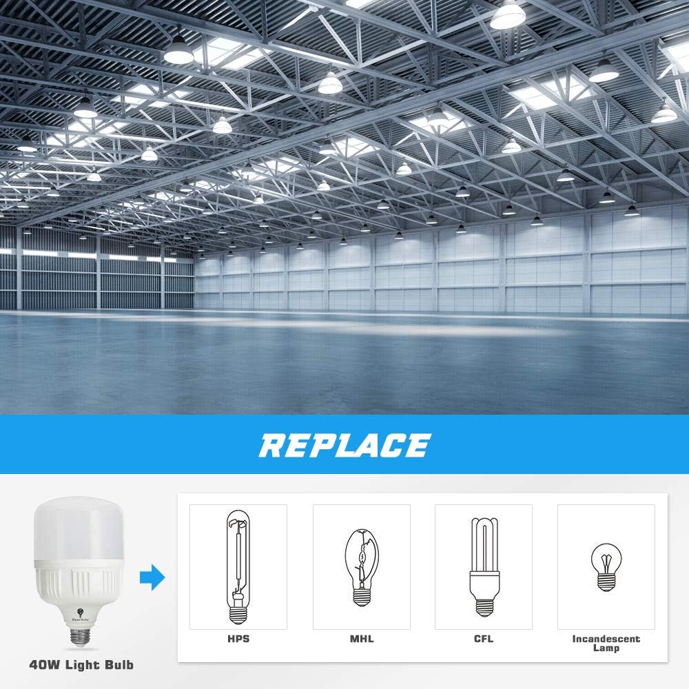 2 Pack BlueX 300W Bulb - 350W Bulb Equivalent, 40W LED Corn Light Bulb Cool White 5000K E26 Base 4000 Lumens 300 Watt