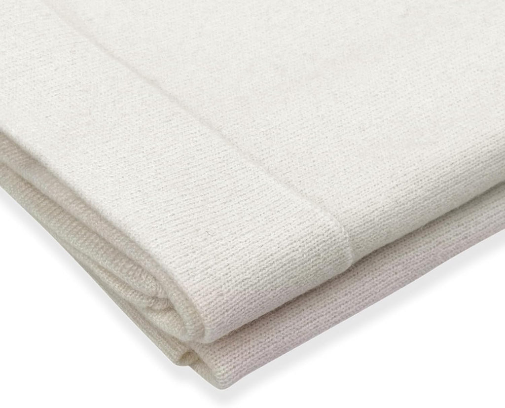 100% Cashmere Baby Blanket Luxe Knit 32" x 40" Cream