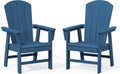 Outdoor Adirondack Dining Chair Set of 2, All Weather HDPE, Navy