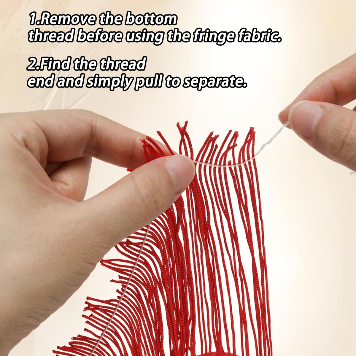 Red Chainette Fringe Trim, 11 Yards x 6 Inch Tassel Sewing Trim
