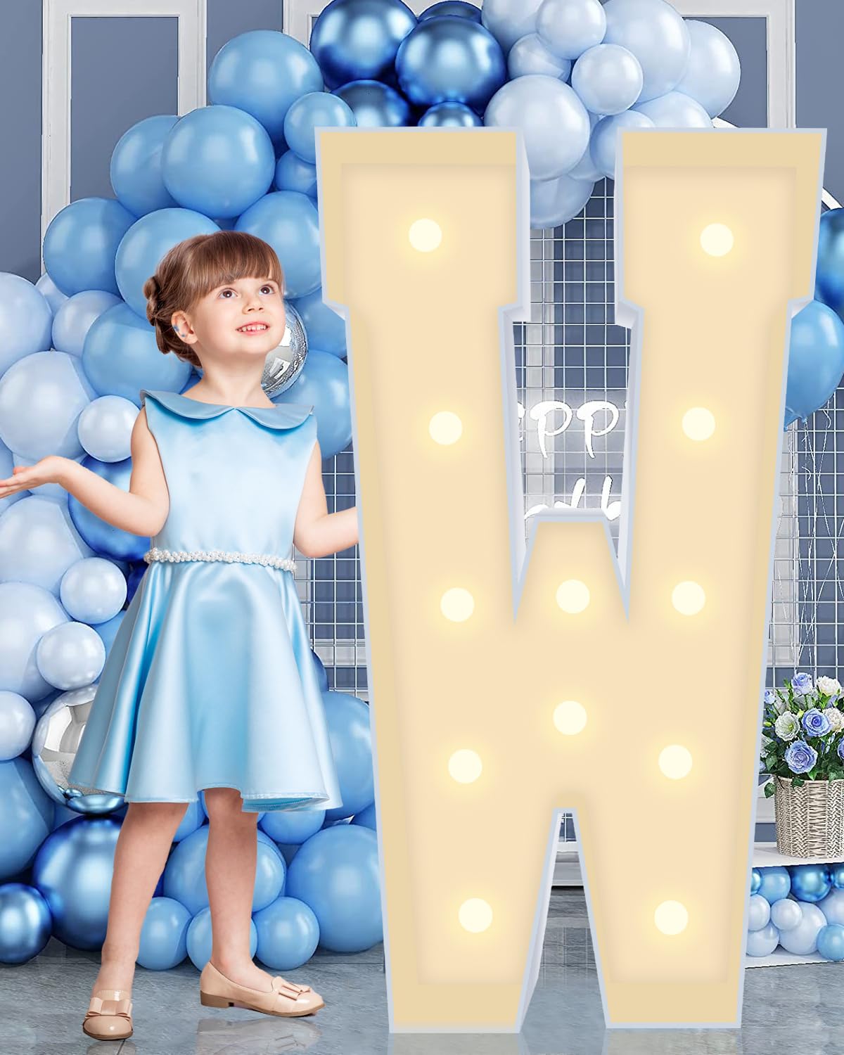 4FT Plastic Marquee Letters W Light Up Number Quick Assembly ToolFree