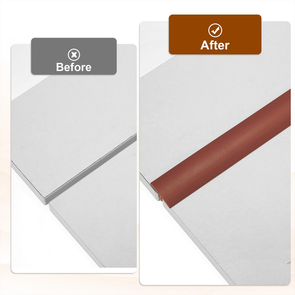 T Rubber Trim Molding 1-3/32 Inch x 10ft Edge Banding Trim Red Brown