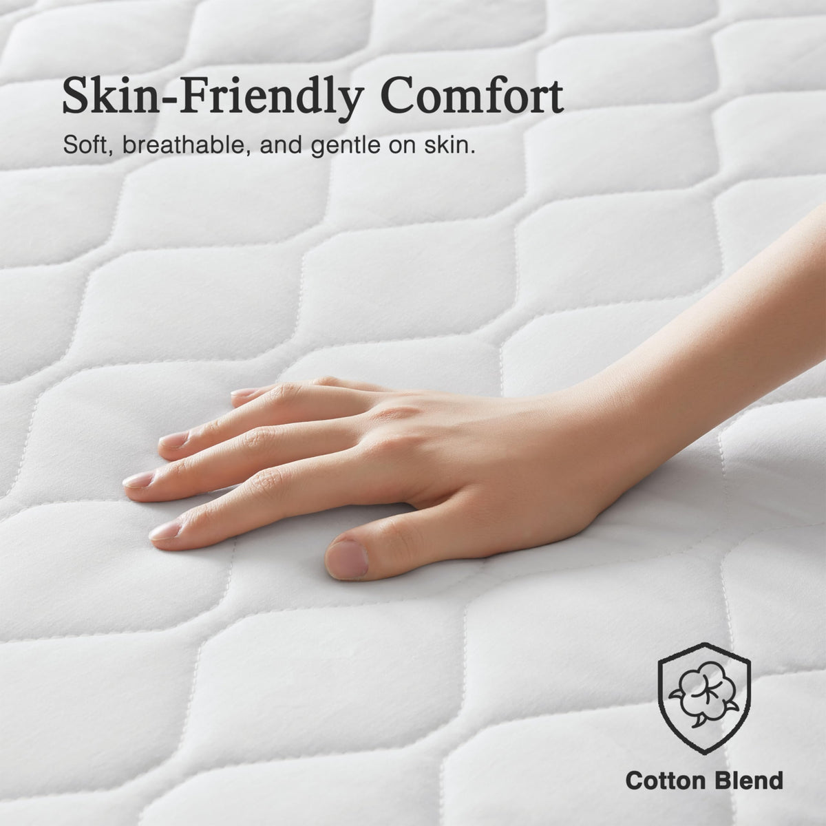 Cotton Blend Heated Mattress Pad Secure Comfort Technology - Luxury Quilted Electric Mattress Pad with Deep Pocket