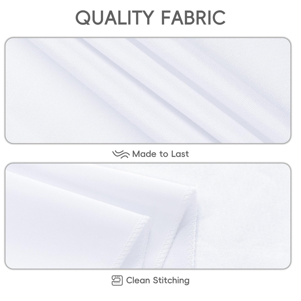8 Pack White Round Tablecloth 108 Inch for 36"-84" Table