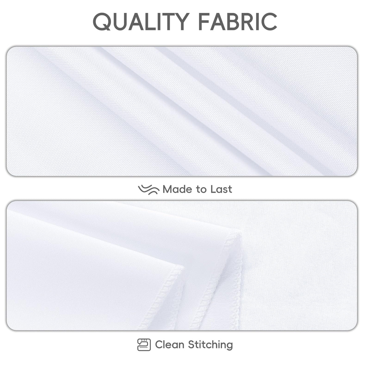 8 Pack White Round Tablecloth 108 Inch for 36"-84" Table