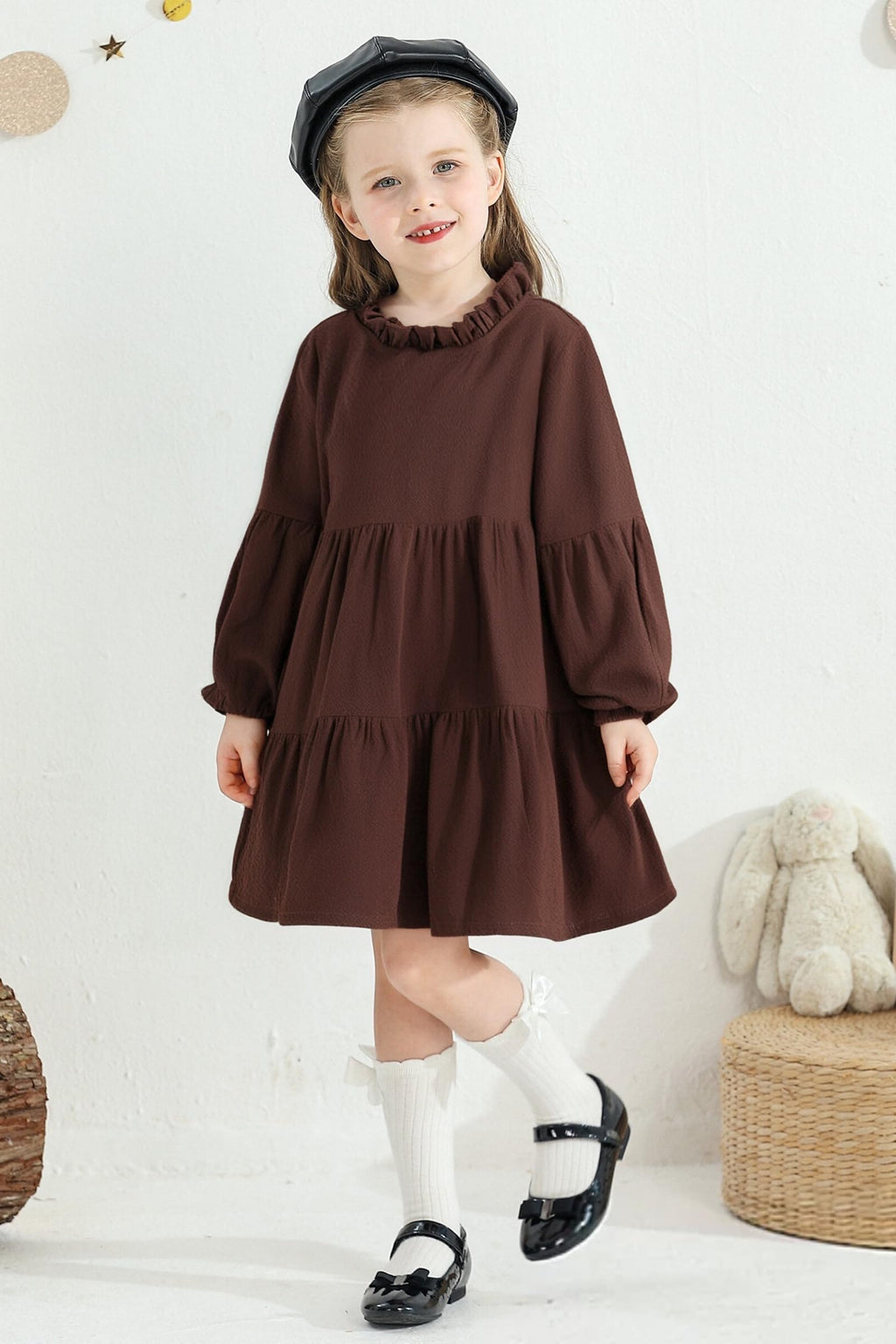 Toddler Kids Baby Girl Lantern Long Sleeve Fall Dress