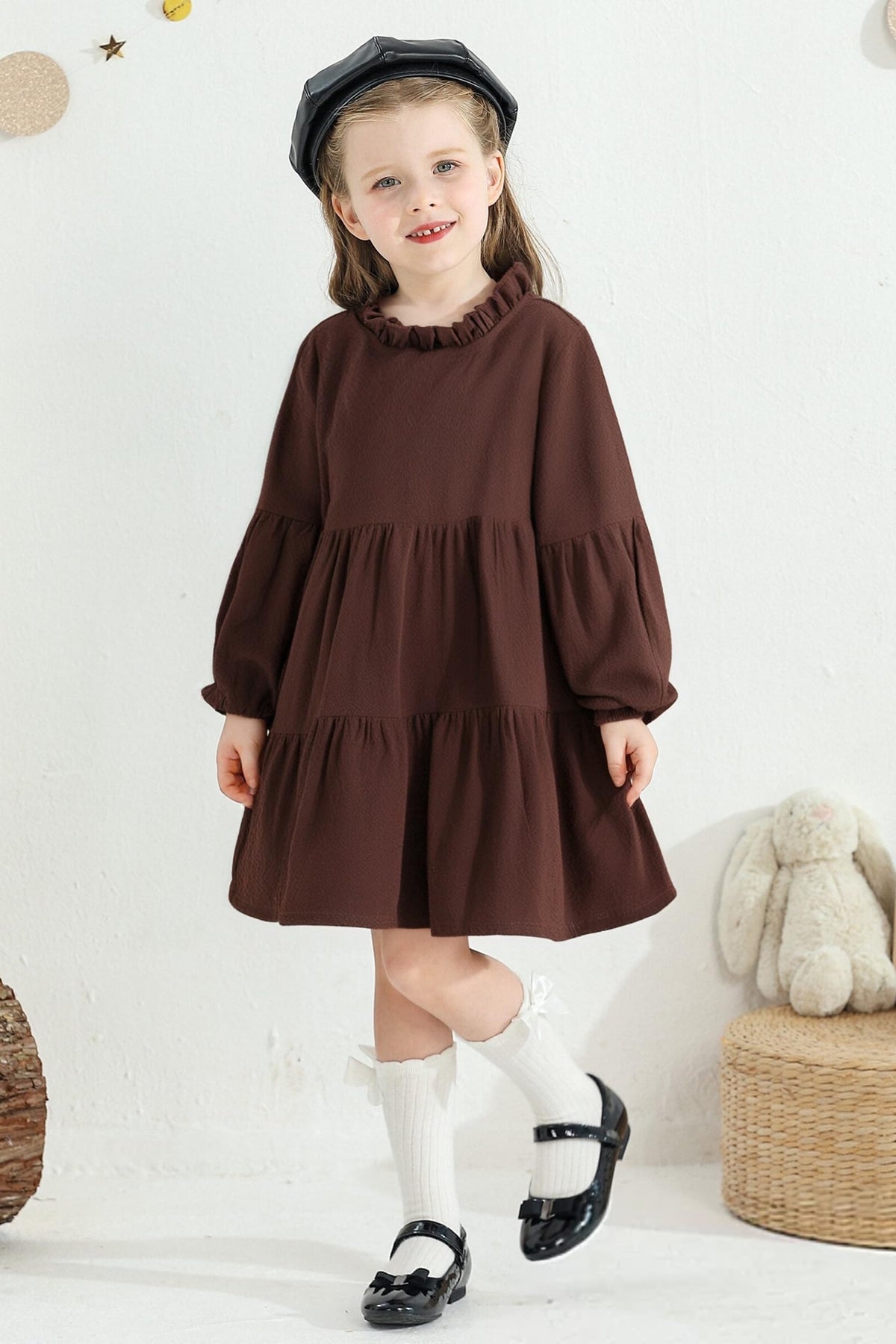 Toddler Kids Baby Girl Lantern Long Sleeve Fall Dress