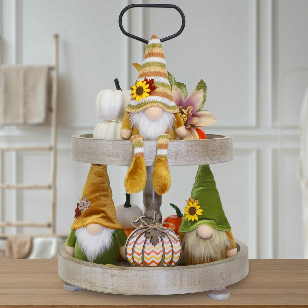 3PCS Plush for Thanksgiving Decorations, Tiered Tray Decor