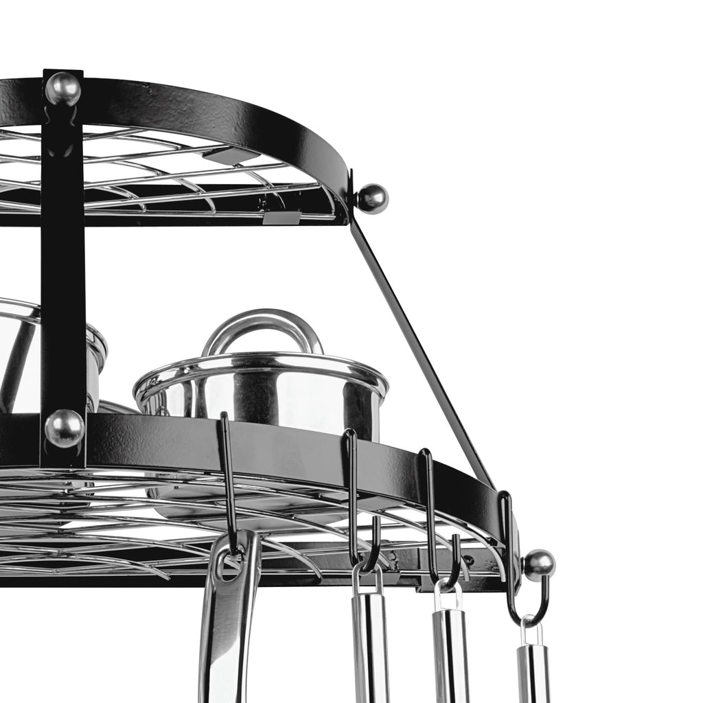 Wall-Mounted Pot Rack, Black