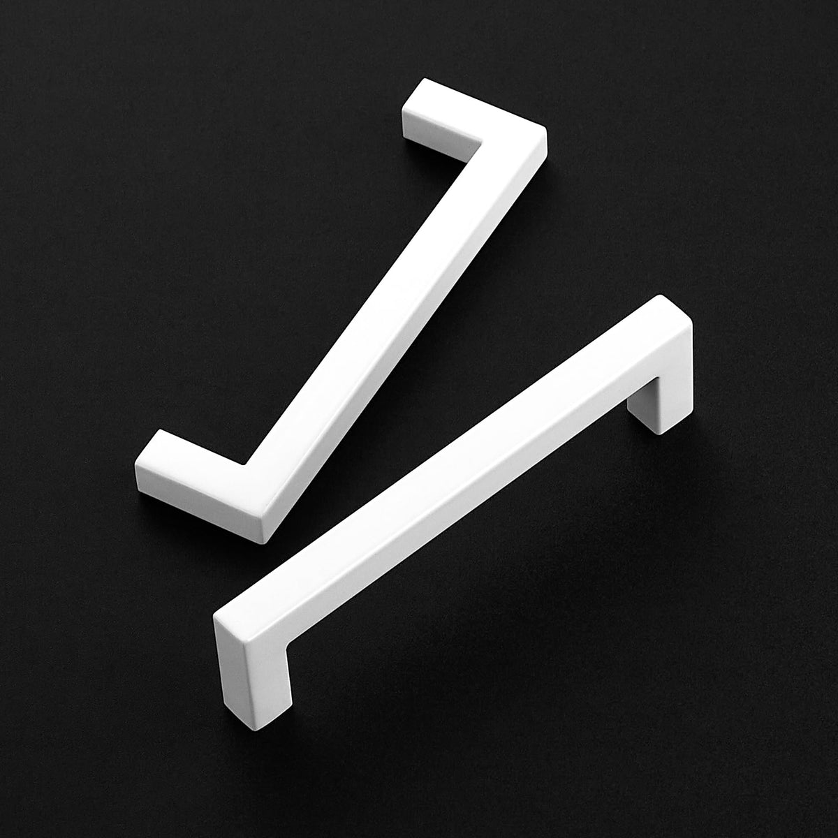 White Square Cabinet Handles Drawer Pulls,5 Inch,5 Pack