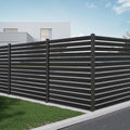 Aluminum Privacy Fence Panels for Outside, 6ft x 6ft Horizontal Metal Fencing with 1 No-Dig Post, Rustproof & Wind