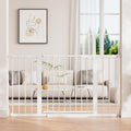 29.6-50.1 in Extra Wide Baby Gate for Stairs and Doorways, White