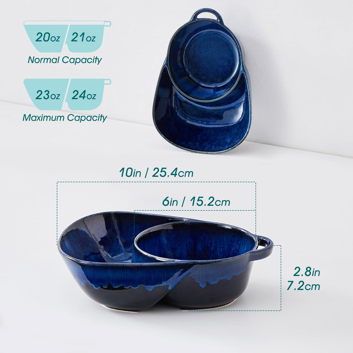 Starry Chip and Dip Bowl, Anti-Soggy Cereal Bowl, Soup and Sandwich Plate Combo, Breakfast Powls, Divided Snack Bowls