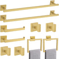Brushed Gold Bathroom Hardware Accessories Set 10 Pieces, 23.6" SUS304 Stainless Steel Towel Bar Set Wall Mounted