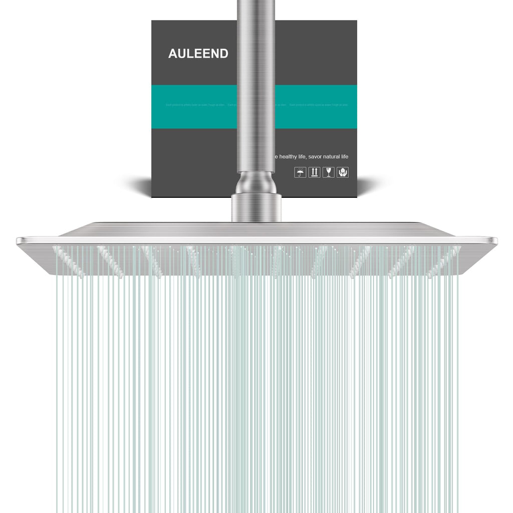 Square Rain Shower Head, High Flow Stainless Steel,Work with any decorative style,All Metal Rainfall Shower Head