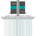 Square Rain Shower Head, High Flow Stainless Steel,Work with any decorative style,All Metal Rainfall Shower Head