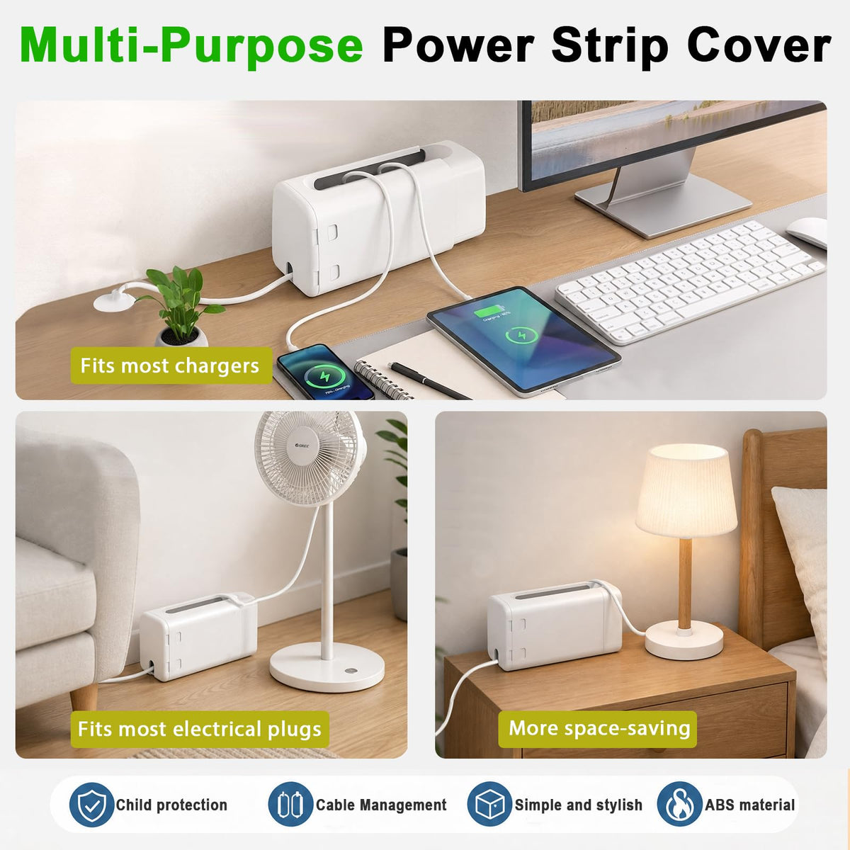 Baby Proof Power Strip Cover Box, 2 Pack