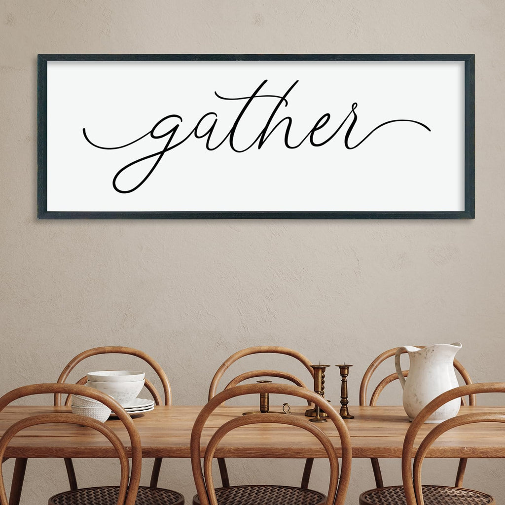 Gather Sign Wall Decor 40"×15" Black