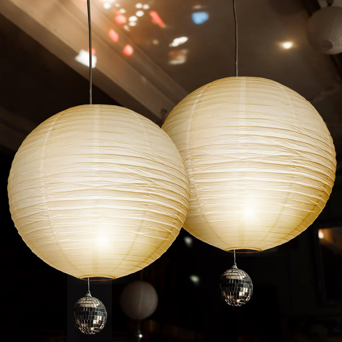 Inspired Noguchi Style 8 Pcs 30 Inch Jumbo Paper Lanterns Large Hanging Decor